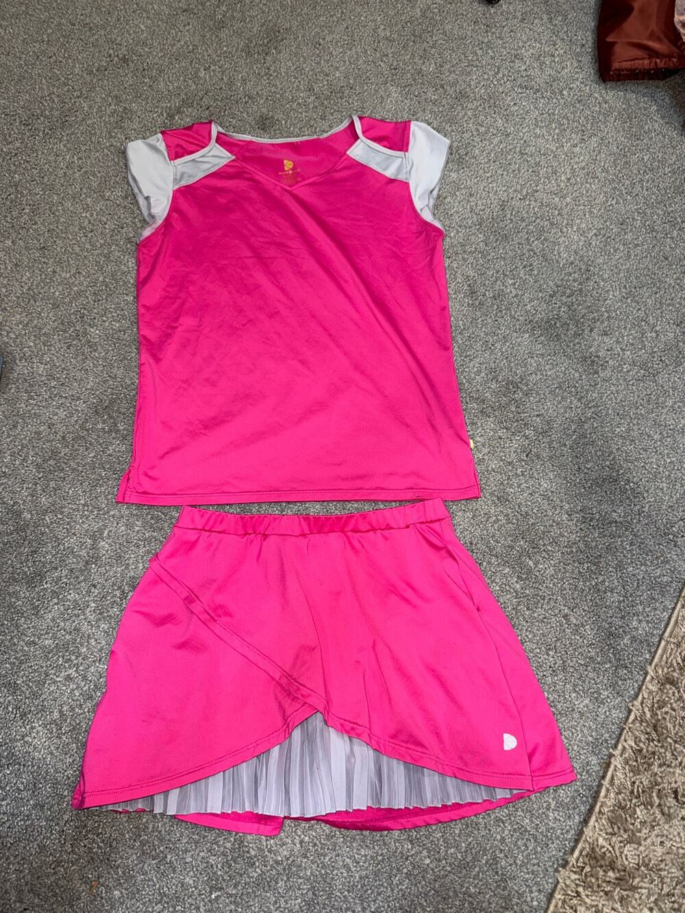 Pure Lime hot pink matching activewear tennis skirt set size medium